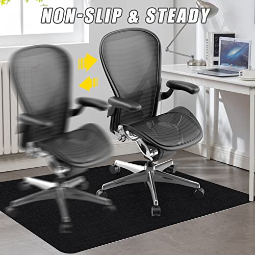 2Pcs Office Chair Mat for Hardwood & Tile Floor, 48 "x36 Computer Desk Chair Mat, Home Floor Protector Mat, Under Desk Low-Pile Rug, Anti-Slip, Easy to Clean (Black)