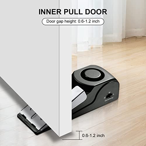 Door Stop Alarm, Door Stopper with 120DB Security Alarm, Floor Wedge Door Stop Siren, Door Security Devices for Traveling, Apartment, Hotel and Home (Pack of 3)