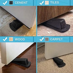 4 Pack Door Stopper , Large Rubber Door Stoppers Wedge with Multi Surface Design , Heavy Duty Door Stops , Non-Scratching Jammer -- Works On All Floor Types and Carpet