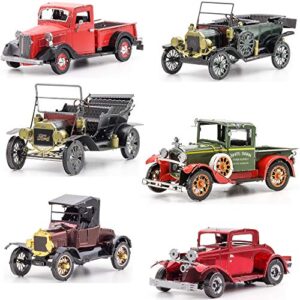 fascinations metal earth 3d metal model kits ford set of 6-1908 model t dark green – 1910 model t – 1931 model a – 1932 coupe – 1937 pickup – 1925 model t runabout