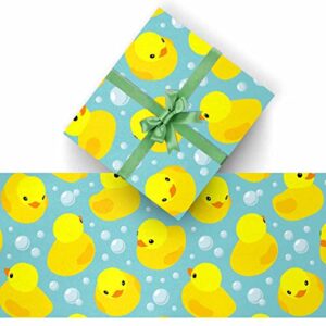 InterestPrint Gift Wrapping Paper 58"x 23" for Birthday, Baby Shower, Wedding Yellow Ducks (1 Roll)