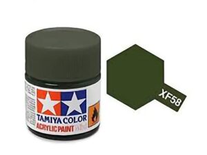 tamiya 81758 acrylic mini xf58 olive green 1/3 oz