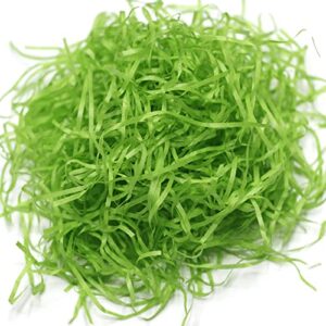 Hikkcos 1 LB Easter Green Grass Large Pack Green Raffia Grass Recyclable Shred Paper for Easter Gift Basket Filler Easter Party Decoration Wrapping Basket Filling