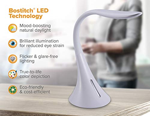 Bostitch Modern LED Desk Light, 8W, White (VLED1821WHITE-BOS)