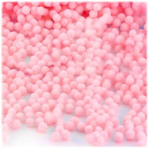 the crafts outlet polyester pom poms, solid color, 5mm/0.20-inch, 200-pc, light pink