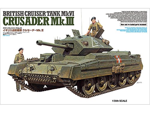 TAMIYA 37025 37025-1:35 British Cusader Mk.III Med Tank, Faithful Replica, Plastic Construction, Crafts, Model Kit, Assembly, Unpainted