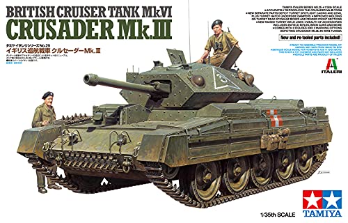 TAMIYA 37025 37025-1:35 British Cusader Mk.III Med Tank, Faithful Replica, Plastic Construction, Crafts, Model Kit, Assembly, Unpainted