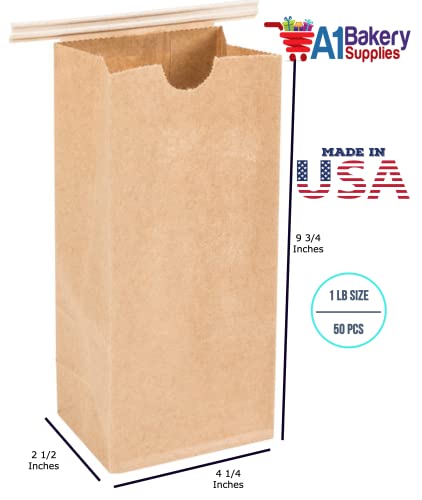 Resealable Kraft Tin Tie Poly-lined Bags Coffee Bags Reclosable Tin Tie Bags without window - 1Lb - 50 Pack