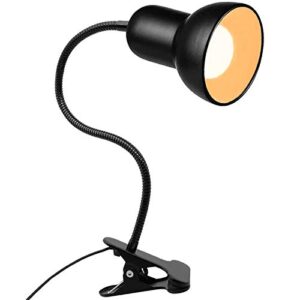 desk lamp, 360°rotation clip on lamp, clip on reading light, gooseneck lamp-on cable, portable clip on light/reading book light/clamp light, eye-caring study clamp for bedroom office home lighting