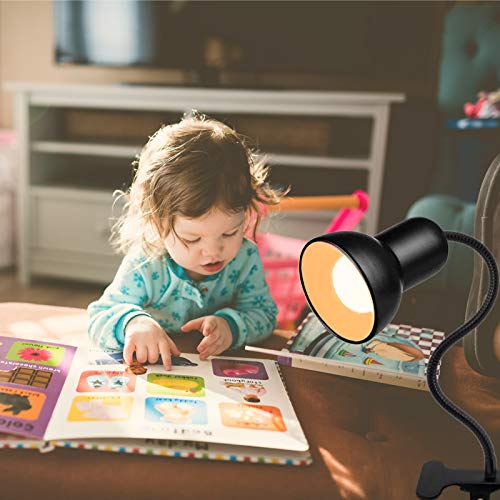 Desk lamp, 360°Rotation Clip on Lamp, Clip On Reading Light, Gooseneck Lamp-On Cable, Portable Clip on Light/Reading Book Light/Clamp Light, Eye-Caring Study clamp for Bedroom Office Home Lighting