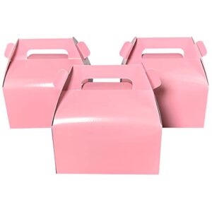 25-pack gable candy treat boxes,small goodie gift boxes for wedding and birthday party favors box 6.2 x 3.5 x 3.5 inch (pink,25)