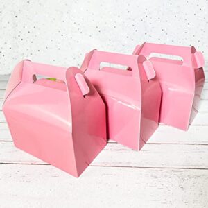 25-Pack Gable Candy Treat Boxes,Small Goodie Gift Boxes for Wedding and Birthday Party Favors Box 6.2 x 3.5 x 3.5 inch (Pink,25)