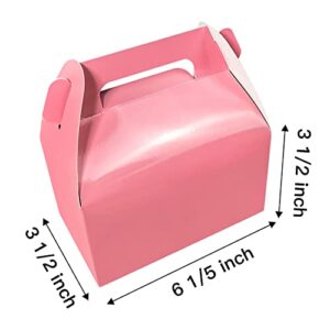 25-Pack Gable Candy Treat Boxes,Small Goodie Gift Boxes for Wedding and Birthday Party Favors Box 6.2 x 3.5 x 3.5 inch (Pink,25)