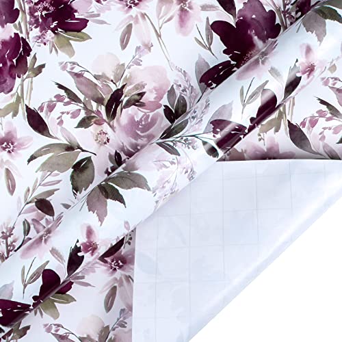 WRAPAHOLIC Wrapping Paper Roll - Beautiful Purple Floral Design for Wedding, Party, Birthday, Holiday, Baby Shower - 30 Inch x 33 Feet