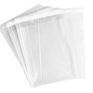 thicker 5-1/2 x 7-1/2 inch clear cello/cellophane bags,1.5-mil poly bag-fits 5x7 cards photos envelopes candy treats bakery cookie (100 count)