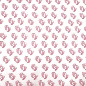 Pink Baby Feet Gift Wrapping Paper - 24"x10'