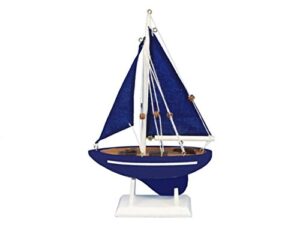 hampton nautical sailboat9-119 wooden deep blue sea sailboat9-119 sailboat 9″ – sailboat decoration – sailboat9-119 sailing ship