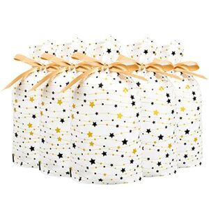 TESEAM Plastic Drawstring Candy Bag 50 Pack, Durable Treat Favor Bag Gift Wrapper Bags with Star for Wedding Birthday Party Holiday, Children Treat Bag