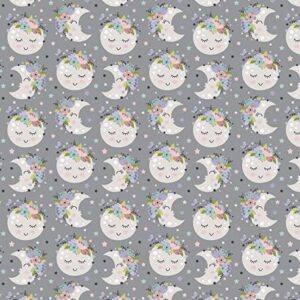 Stesha Party Floral Moon Baby Shower Wrapping Paper - Folded Flat 30 x 20 Inch - 3 Sheets