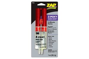 zap glue z-poxy 5-minute quick shot epoxy, 1 oz, paapt36
