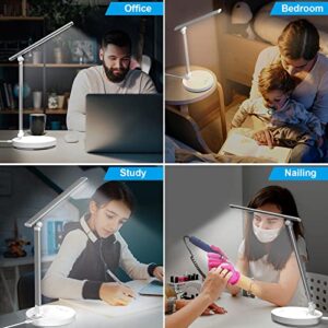 BEYONDOP LED Desk Lamp, Dimmable Desk Light Touch Control with 5 Lighting & 5 Brightness Level, Eye Caring Reading Lamp, Desk Lamps for Home Office, Foldable Table Lamp for Study Dorm School Gifts