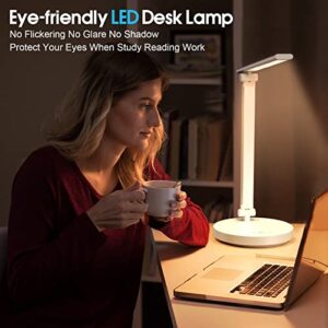 BEYONDOP LED Desk Lamp, Dimmable Desk Light Touch Control with 5 Lighting & 5 Brightness Level, Eye Caring Reading Lamp, Desk Lamps for Home Office, Foldable Table Lamp for Study Dorm School Gifts