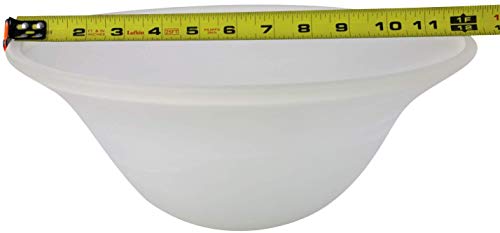 LIGHTACCENTS Alabaster White Glass Lamp Shade Replacement for Floor Lamp - Lamp Shade for Floor Lamps - Glass Lamp Shade - Floor Lamp Shade - Light Fixture Replacement Glass (White Marble)