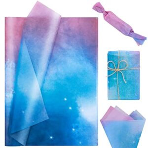 bolsome 100 sheets pink-blue gradient tissue paper bulk, pastel turquoise wrapping tissue paper sheets for christmas birthday baby showers wedding thanksgiving gift wrapping diy crafts arts, 20 x 14″
