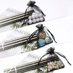 AKStore 100Pcs 2.8"x3.6"(7x9cm) Sheer Drawstring Organza Jewelry Pouches Wedding Party Christmas Favor Gift Bags (Black)