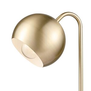 Globe Electric 52885 15" Desk Lamp, Matte Brass, White Inner Shade, Modern, Home Décor, Lamp for Bedroom, Home Office Accessories, Desk Lamps for Home Office, Desk Light, Desk Lamp White Shade