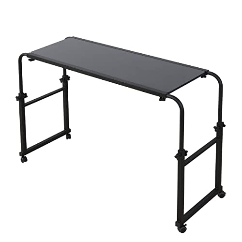 Overbed Table with Wheels Overbed Desk Over Bed Desk King Queen Bed Table Overbed Laptop Table Over Bed Table with Wheels(Black)