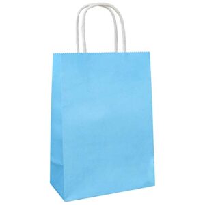 adido eva 12 pcs small gift bags blue kraft paper bags with handles for party favors (8.2 x 6 x 3.1 in)