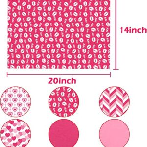 Whaline 120 Sheets Valentines Tissue Paper, Assorted Love Heart Design Gift Wrapping Paper for Arts Crafts, Gifts, DIY, Birthdays, Weddings, Showers