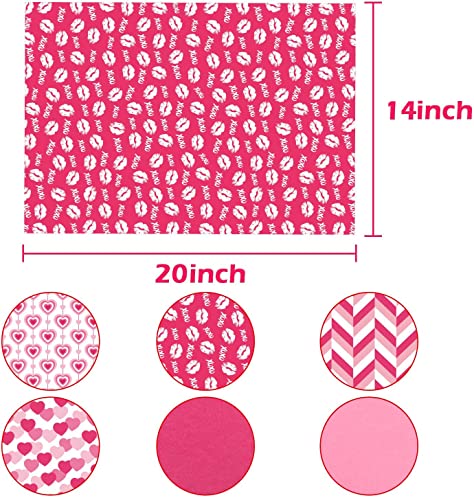 Whaline 120 Sheets Valentines Tissue Paper, Assorted Love Heart Design Gift Wrapping Paper for Arts Crafts, Gifts, DIY, Birthdays, Weddings, Showers