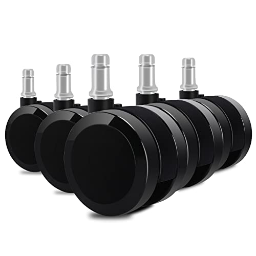 Herman Miller 60mm (2.36") Office Chair Caster Wheels Replacement (Set of 5, Black), Heavy Duty, Universal Size, Fit Most Brand Chair