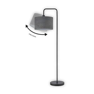 Globe Electric 67397 Barden 58" Floor Lamp, Black, Dark Gray Velvet Shade, On/Off Socket Rotary Switch