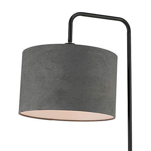 Globe Electric 67397 Barden 58" Floor Lamp, Black, Dark Gray Velvet Shade, On/Off Socket Rotary Switch