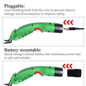 MXBAOHENG WBT-2 Cordless Electric Scissors for Cutting Fabric/Carpet/Sponge/Paperboard Rechargeable Shears Cutter w/ 2 Blades