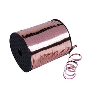 teemico 500 yards rose gold crimped curling ribbon roll foil balloon ribbon for wedding birthday party balloons decor gift bouquet wrapping