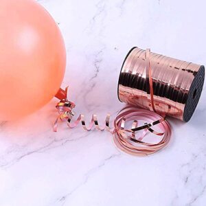 Teemico 500 Yards Rose Gold Crimped Curling Ribbon Roll Foil Balloon Ribbon for Wedding Birthday Party Balloons Decor Gift Bouquet Wrapping