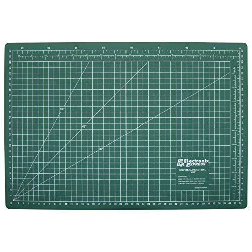 450mm x 300mm x 3mm Self-Healing Cutting Mat 5 Layers (Metric and Standard Measuring) by EX ELECTRONIX EXPRESS (1 Pack)