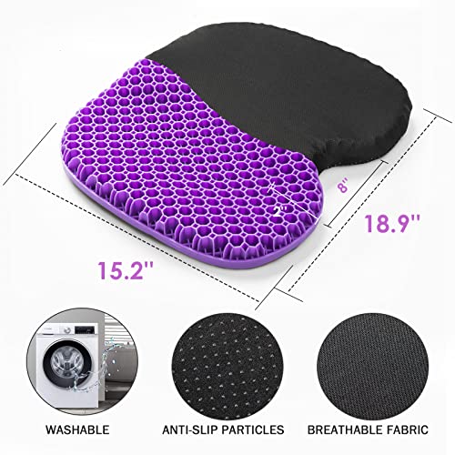 Enhanced Full Gel Seat Cushion for Sitting - Hip, Coccyx, Sciatica, Pressure Sores Tailbone Pain Relief Pad, Seat Cushion for Car, Wheelchair, Desk, Stadium - Egg Sitter Cushion for Pressure Relief