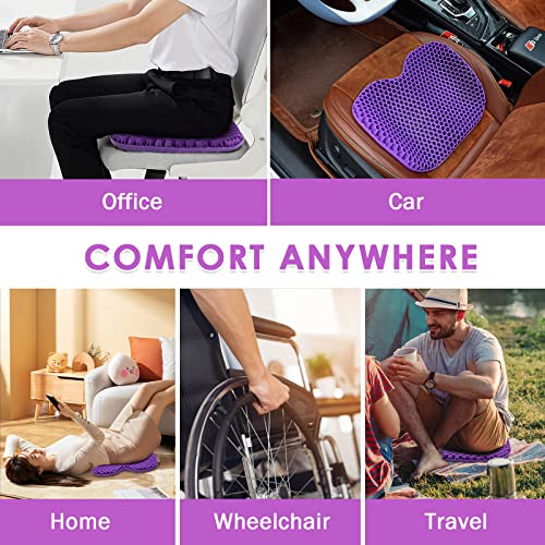 Enhanced Full Gel Seat Cushion for Sitting - Hip, Coccyx, Sciatica, Pressure Sores Tailbone Pain Relief Pad, Seat Cushion for Car, Wheelchair, Desk, Stadium - Egg Sitter Cushion for Pressure Relief