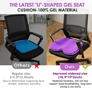 Enhanced Full Gel Seat Cushion for Sitting - Hip, Coccyx, Sciatica, Pressure Sores Tailbone Pain Relief Pad, Seat Cushion for Car, Wheelchair, Desk, Stadium - Egg Sitter Cushion for Pressure Relief