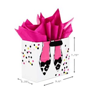 Hallmark Gift Bags Assortment with Tissue Paper - Pink and Black Cupcake, Shoes, Flamingo (Pack of 3: 2 Large 13" and 1 Medium 7" Gift Bags) for Birthdays, Mother's Day, Baby Showers, Bridal Showers