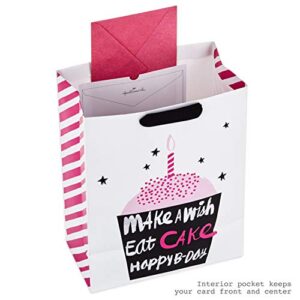 Hallmark Gift Bags Assortment with Tissue Paper - Pink and Black Cupcake, Shoes, Flamingo (Pack of 3: 2 Large 13" and 1 Medium 7" Gift Bags) for Birthdays, Mother's Day, Baby Showers, Bridal Showers