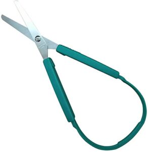 yitual 2 pairs large left hand loop scissors, learning scissor, special needs friendly, makes crafting easier, educational supplies for developing fine motor skills, 8 inches, green