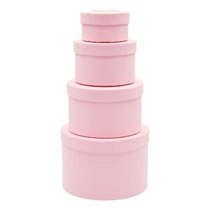 stockroom plus set of 4 light pink round nesting gift boxes with lids (4 assorted sizes)