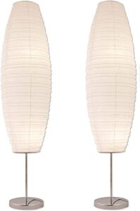 lightaccents diploma paper floor lamp set of 2 paper lamps – rice paper floor lamps – paper floor lamps for living room fits in modern room decor 50 inches tall (set of 2)