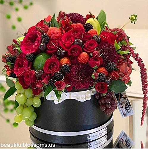 UNIKPACKAGING Premium Quality Round Flower Box, Gift Boxes for Luxury Flower and Gift Arrangements, Set of 3 pcs (L/M/S) (Black with White Rim)